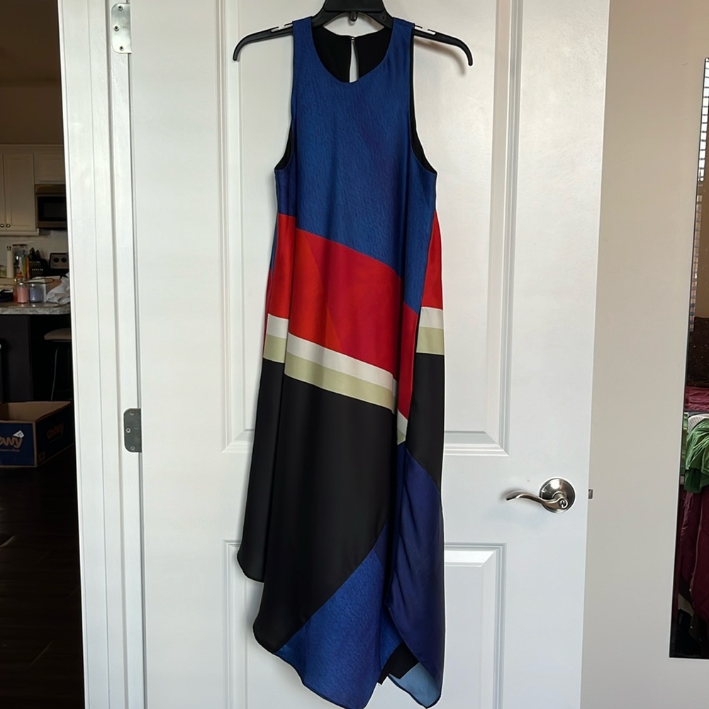 RACHEL Rachel Roy Asymmetrical Color Block Dress with Pockets